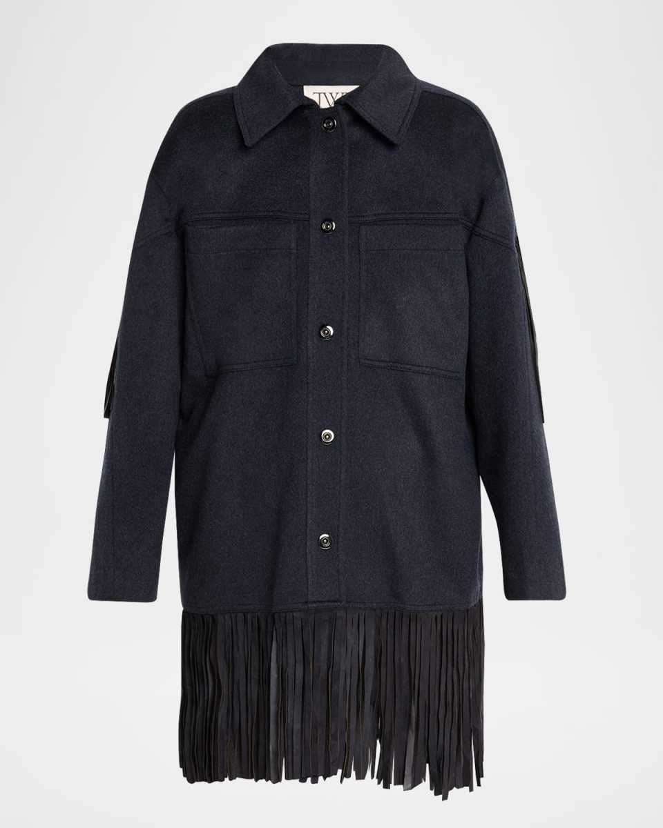 Midnight Cowboy Fringe-Trim Cashmere Jacket